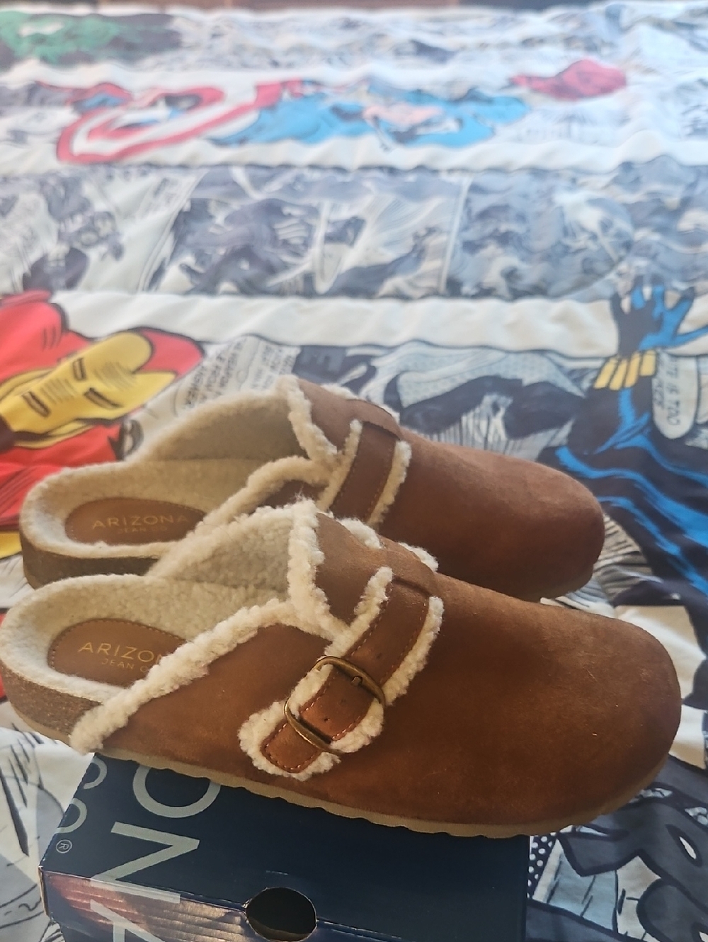 Arizona Jean Company  Tan Shearling-Lined Slip-On Slippers - Picture 4 of 6